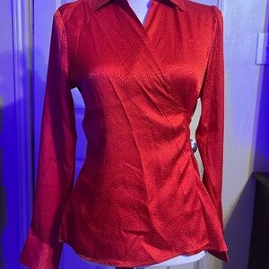 Ann Taylor Vibrant Red Blouse